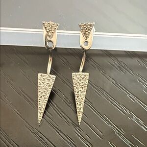 Elegant Silver Triangle Drop Earrings